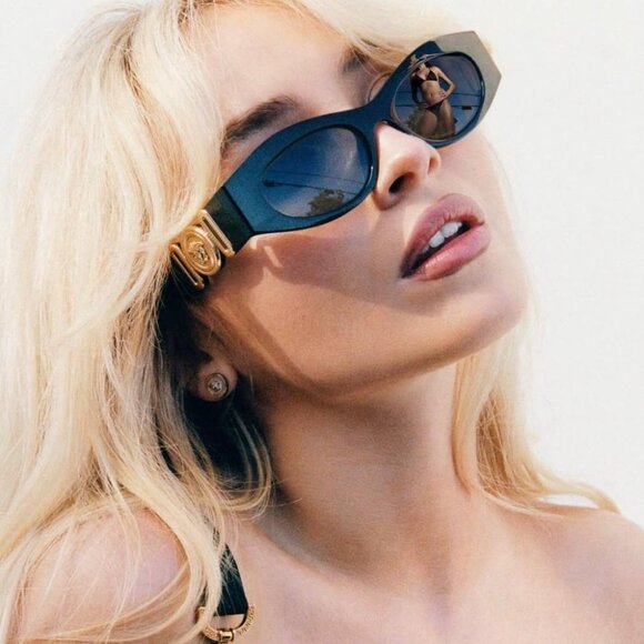 🕶️ New Versace VE4480U 314/87 Sunglasses - White Frame, Dark Grey Lenses - Picture 3 of 10